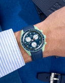 Curved Vertech Rubber Strap - Blue - OM Luxury
