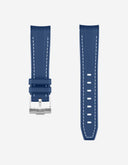 Curved Vertech Rubber Strap - Blue & White Stitches - OM Luxury