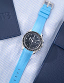 Curved Vertech Rubber Strap - Capri Blue - OM Luxury