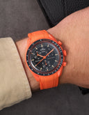 Curved Vertech Rubber Strap - Lava Orange - OM Luxury