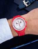 Curved Vertech Rubber Strap - Red - OM Luxury